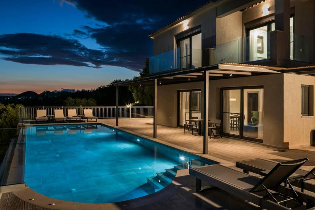 Color Villas-New Villa Green At Trapezaki With Private Pool Mousata Zewnętrze zdjęcie